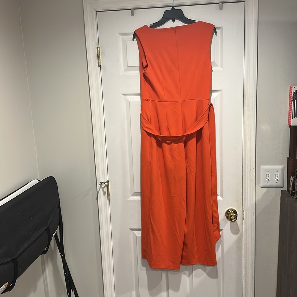 Calvin Klein Vibrant Orange A-Line Jumpsuit